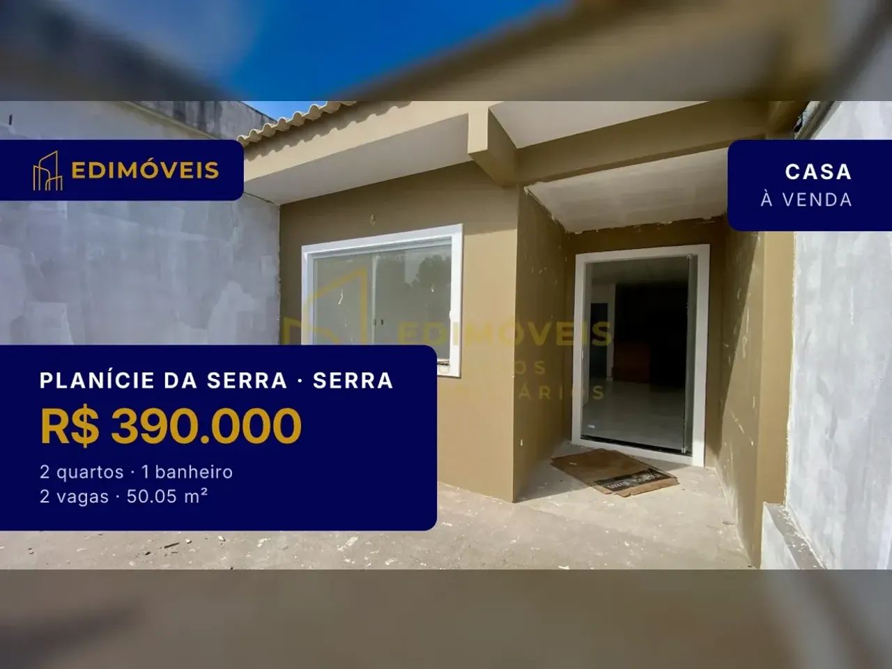 Casa incrível em Planície da Serra! 2 quartos e 2 vagas de garagem.