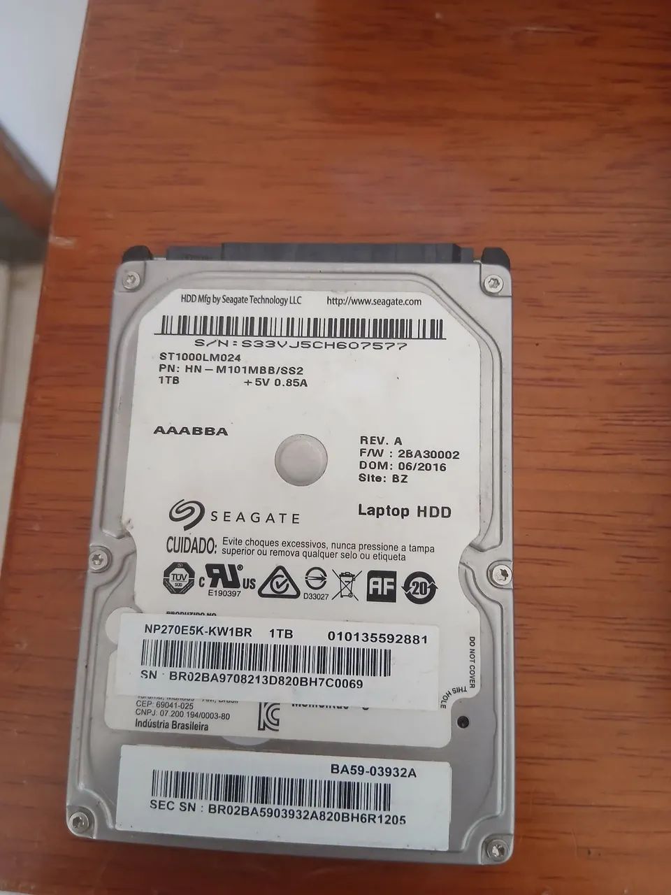 HD de notebook 2,5 de polegadas, 1tb modelo seagate