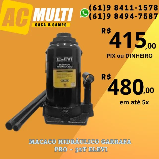 Macaco Hidráulico Garrafa PRO - 32T ELEVI