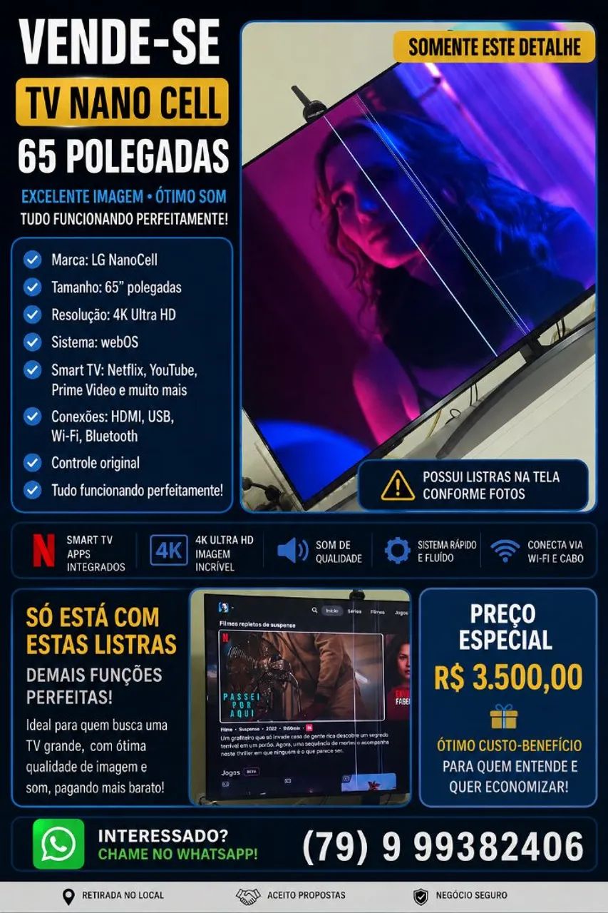 TV LG NANO CELL 65 POLEGADAS 