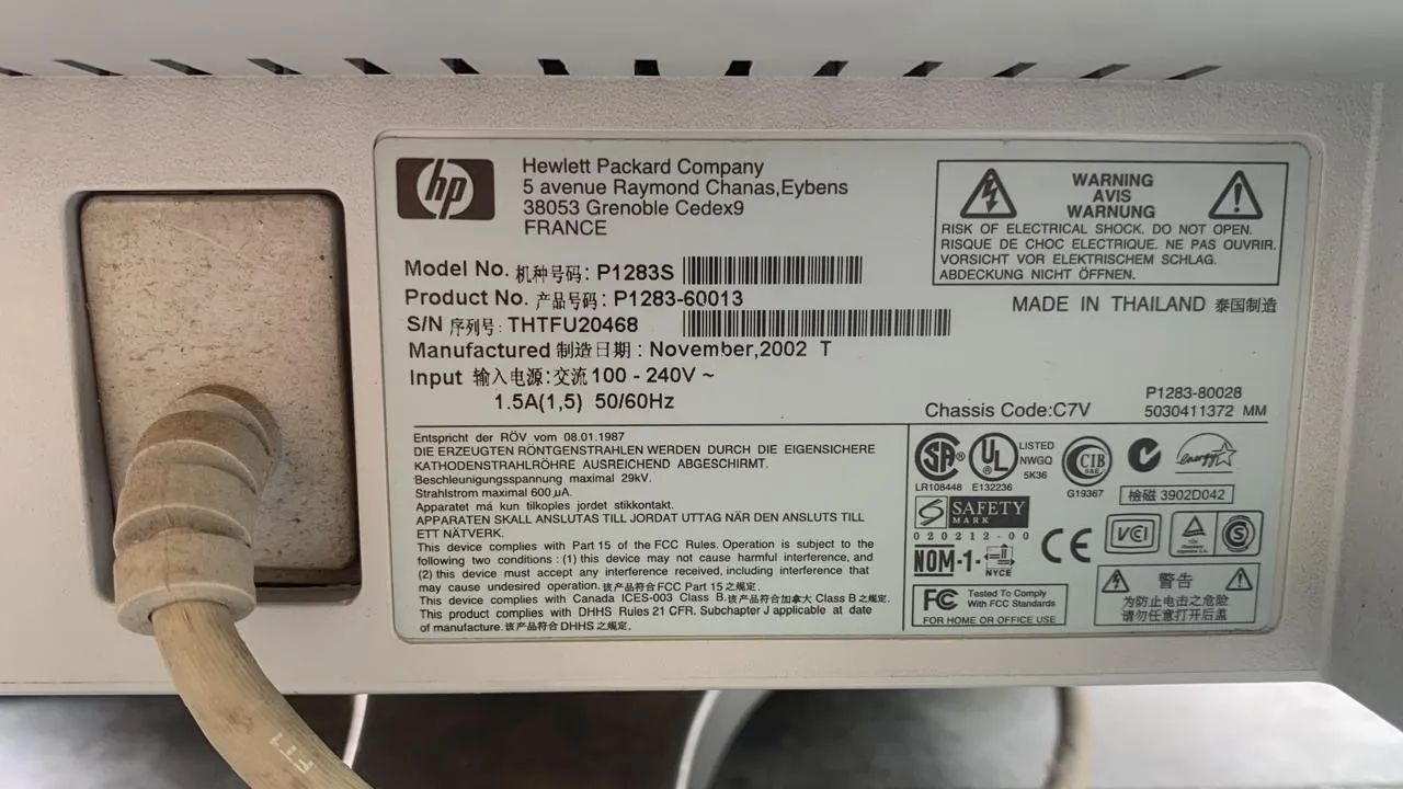 Monitor CRT HP P1283S ,17 polegadas Francês  - Foto 5