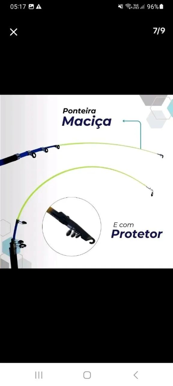Varinha telescopia nova completa e com duas iscas artificial d camarão  - Foto 4