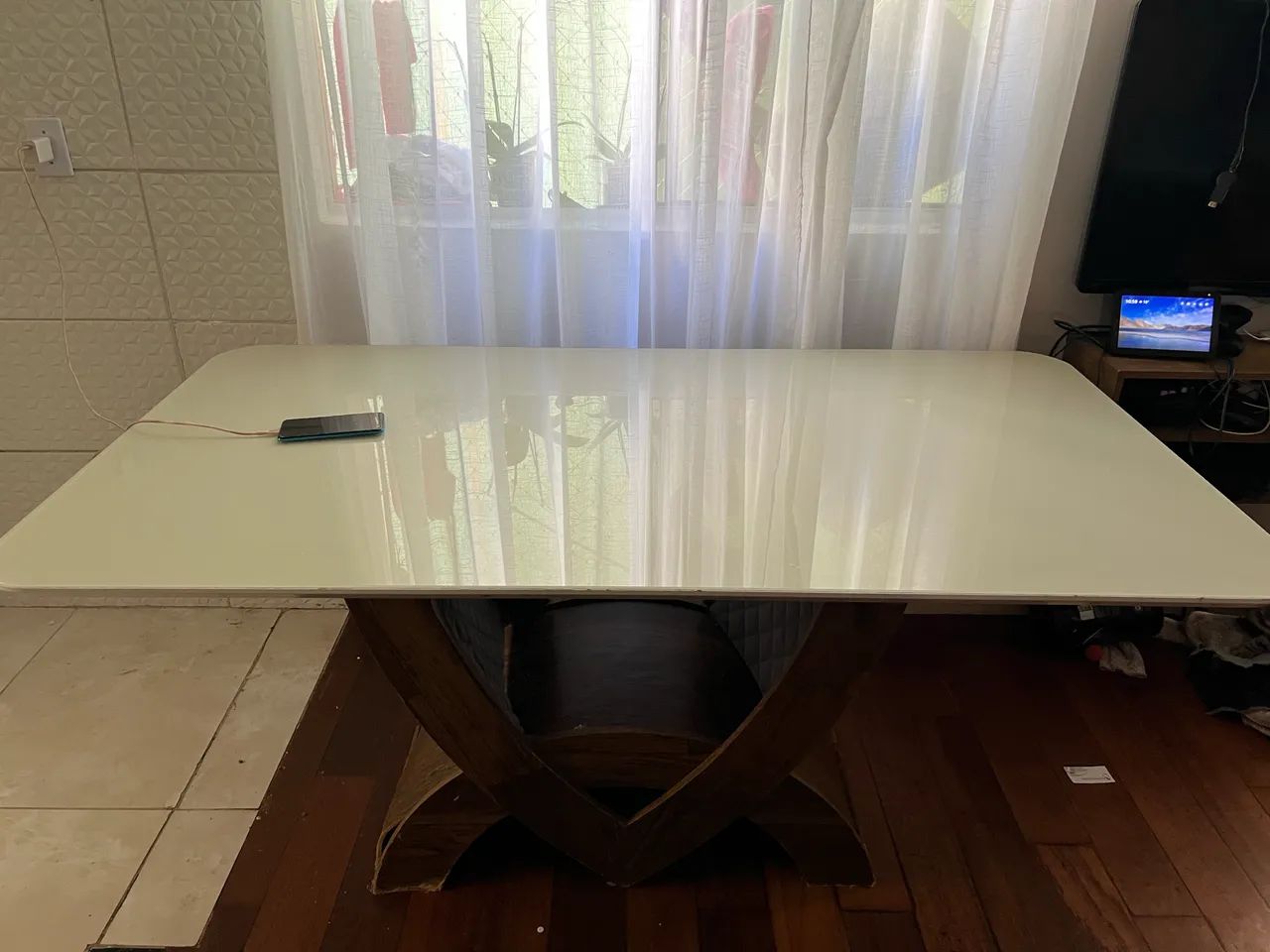 Mesa de vidro 1,70m - Foto 2