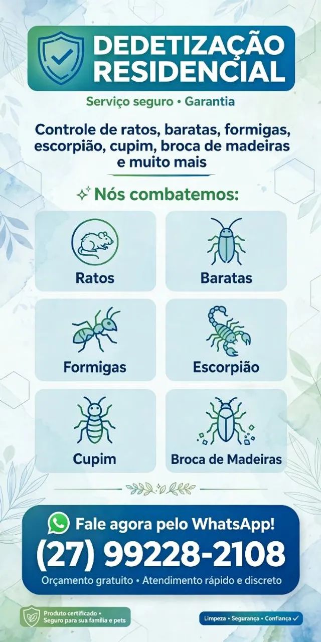 Dedetização residencial 