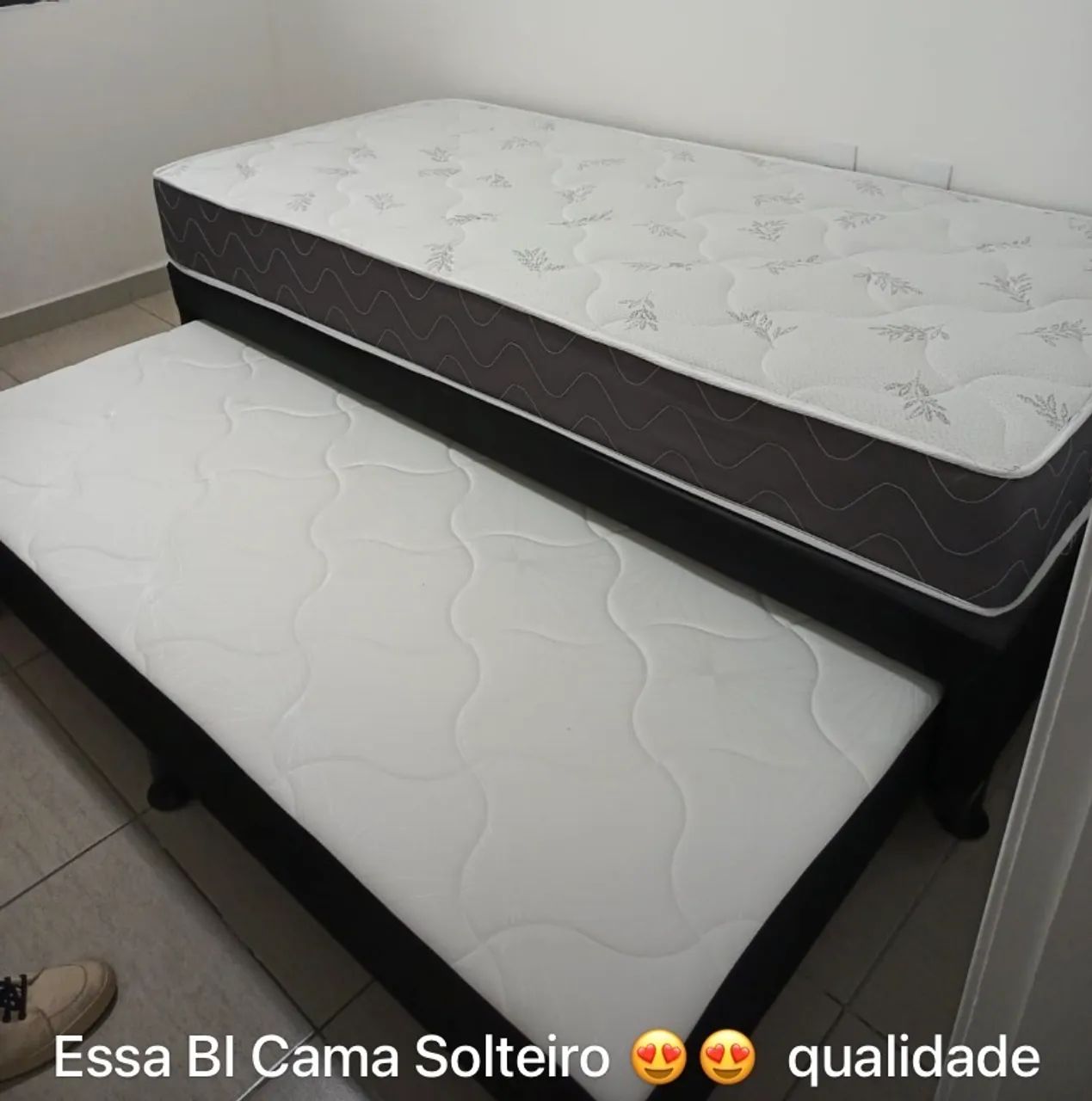 Cama box solteiro com auxiliar 
