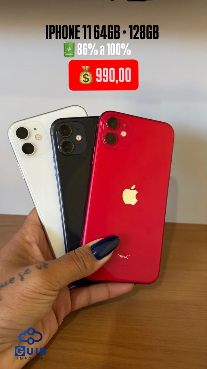 IPHONE 11 64GB/128GB COM GARANTIA - Celulares e Smartphones