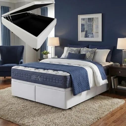 Cama Box Queen Sea Blue D28. Pronta Entrega. 1401