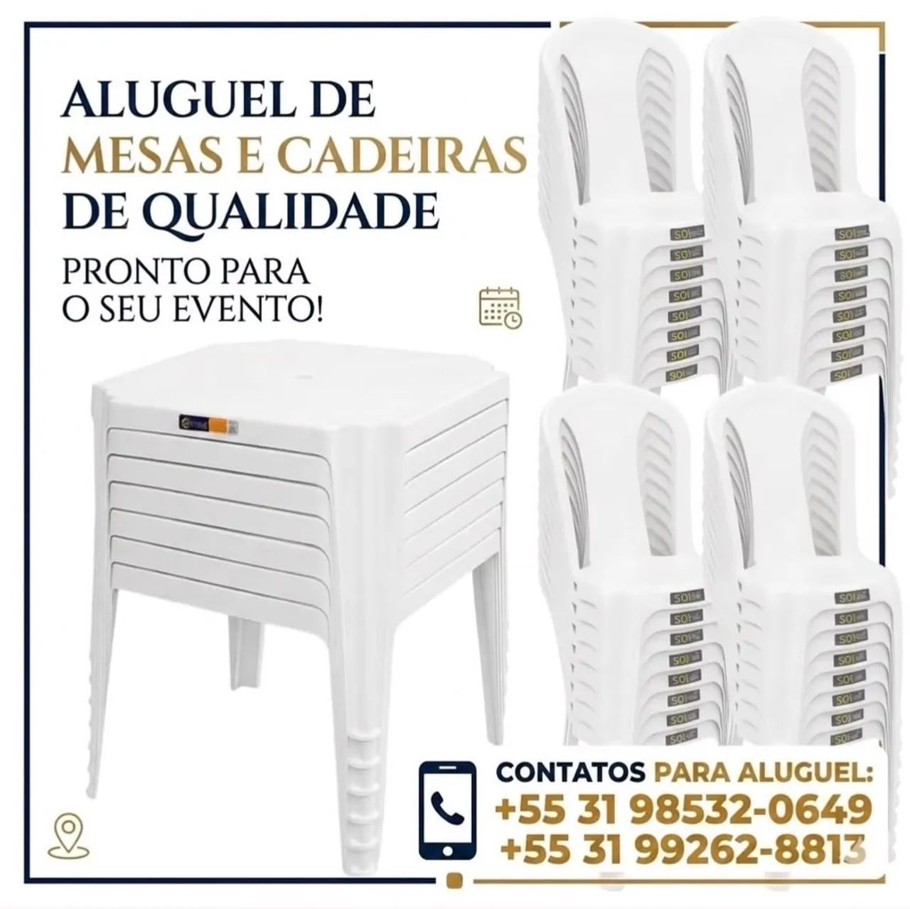 Aluguel mesa e cadeira 