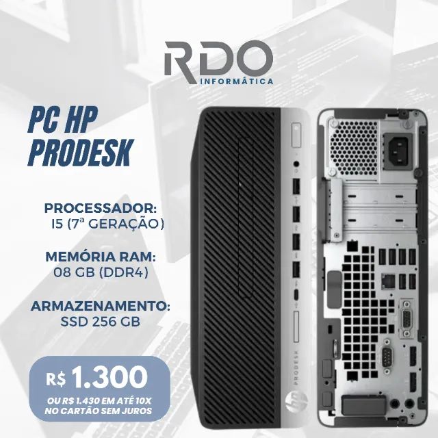 PC HP ProDesk i5 7ª Geração 8GB RAM SSD 256GB - Perfeito para