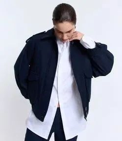 Jaqueta bomber azul marinho