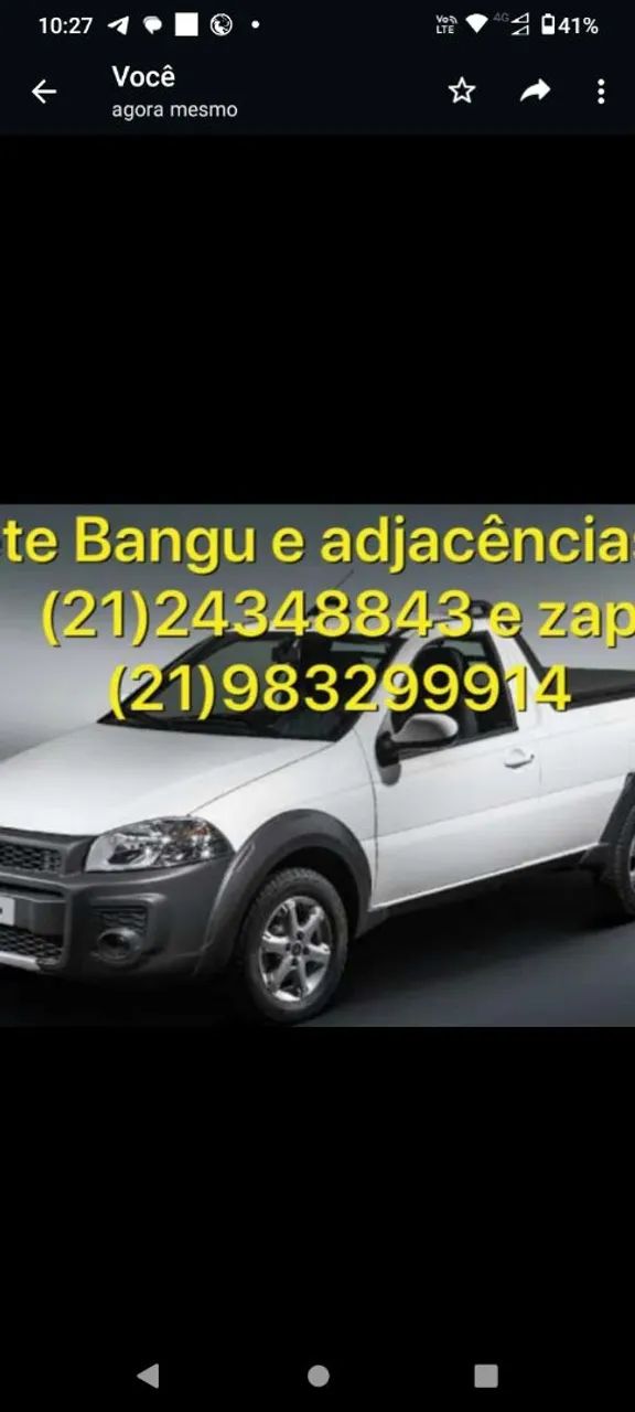 Frete em bangu e adjacências.