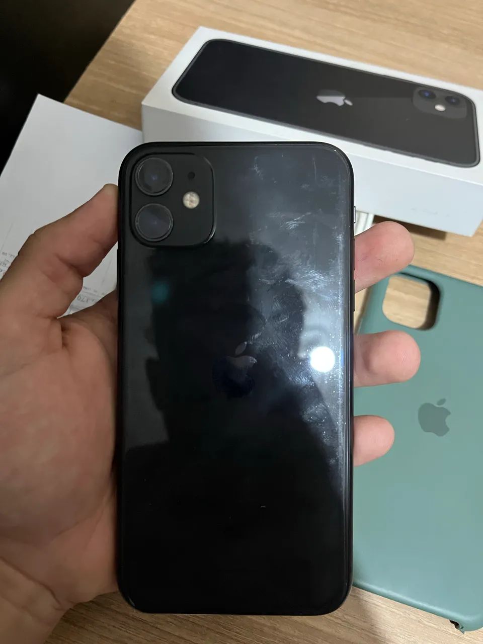 iPhone 11 64GB preto, único dono, original, NF, caixa, capa e