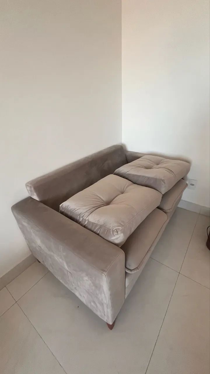 Sofa Alto padrao Tecido Suede - Fixo ( Loja Visofa) 