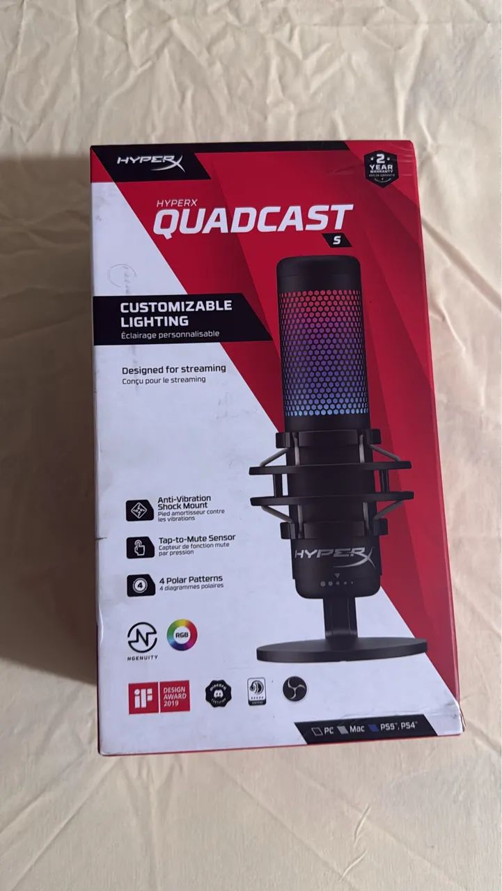 Microfone Gamer Hyper X Quadcast S 