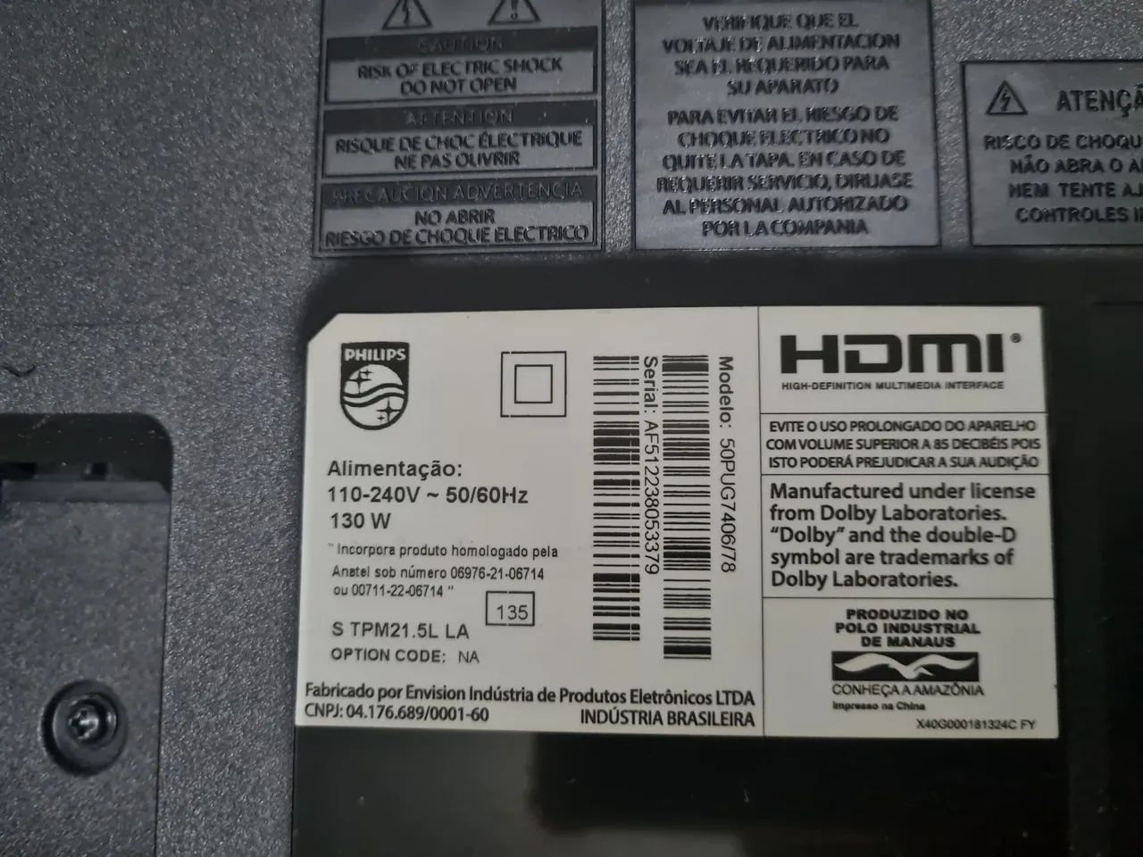 Vendo TV para retirada de pecas