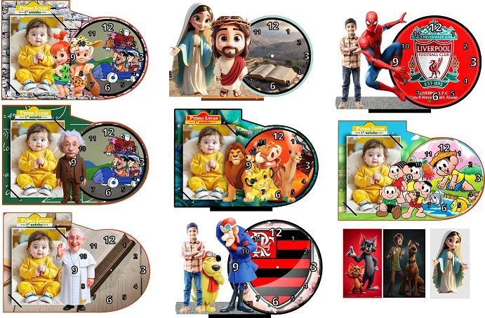 Relógio de mesa Personalizado mdf Premium 29 cm impressão direto no mdf - Foto 3