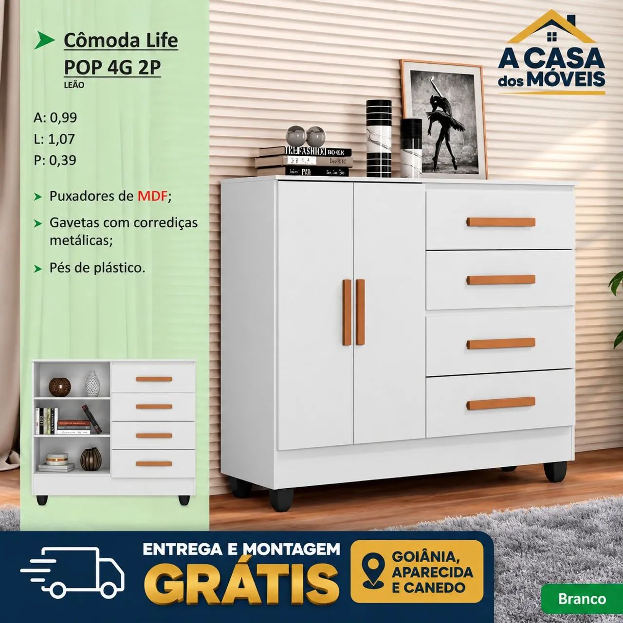 Cômoda Life Pop - Branco 