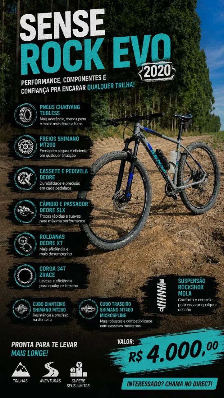 SENSE ROCK EVO COM UPGRADES - Foto 2