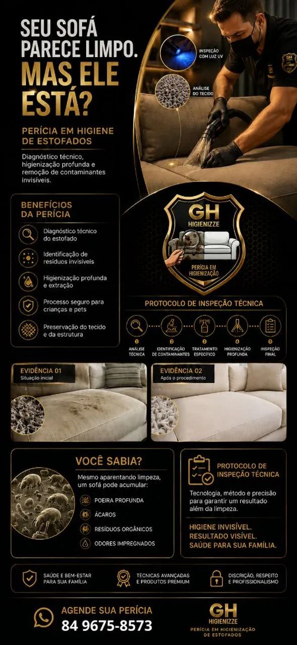 Limpeza e higienização de estofados 