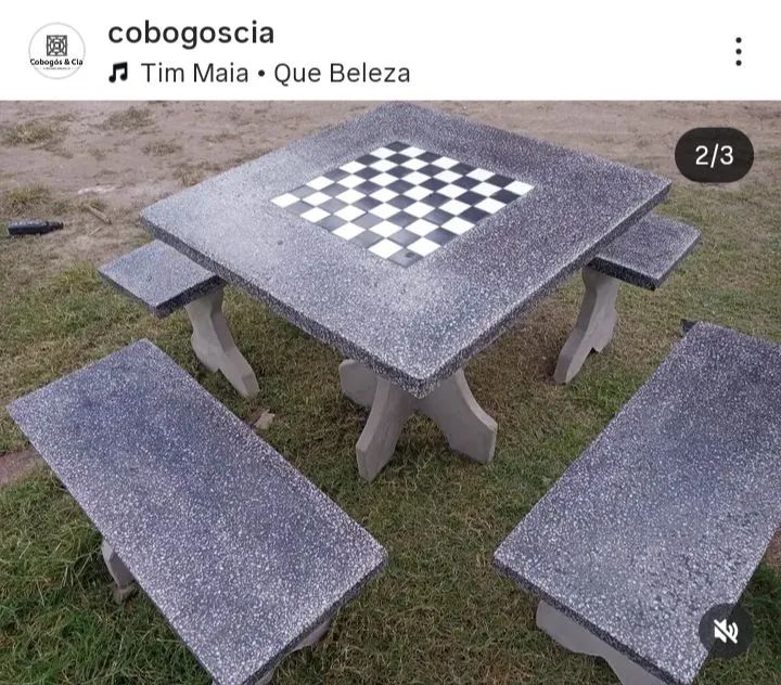 Mesa e bancos dd granilite pigmentado e resinado 