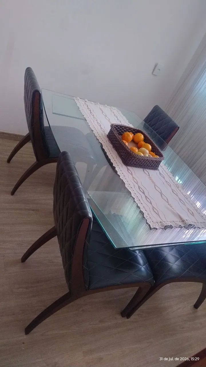 Mesa de vidro extensível