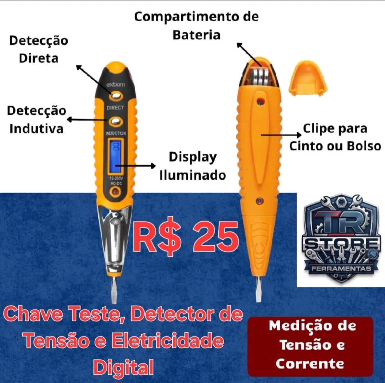 Chave Teste, Detector de Tensão e Eletricidade Digital