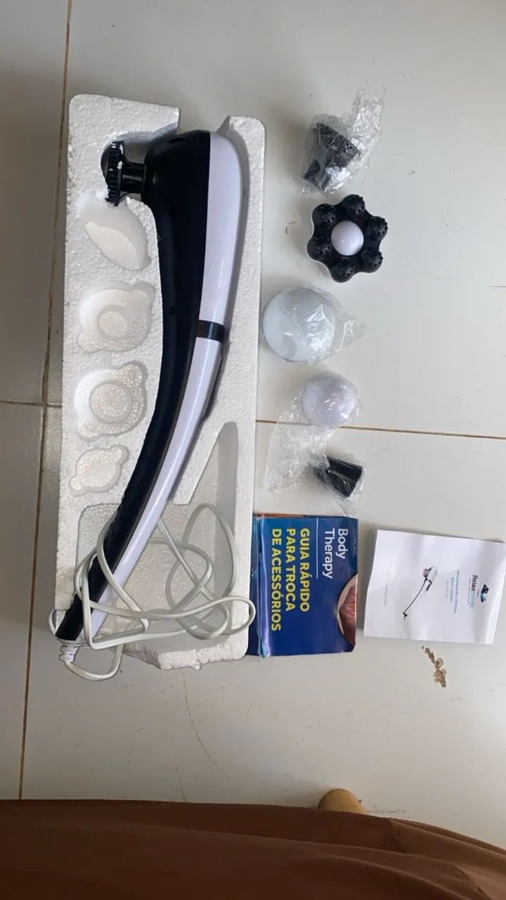 Massageador Elétrico Corporal Portátil Body Therapy Com 7 Acessórios - Foto 4