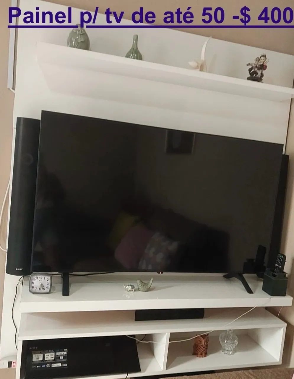 Estante /painel para tv até 50 polegadas - Branco 