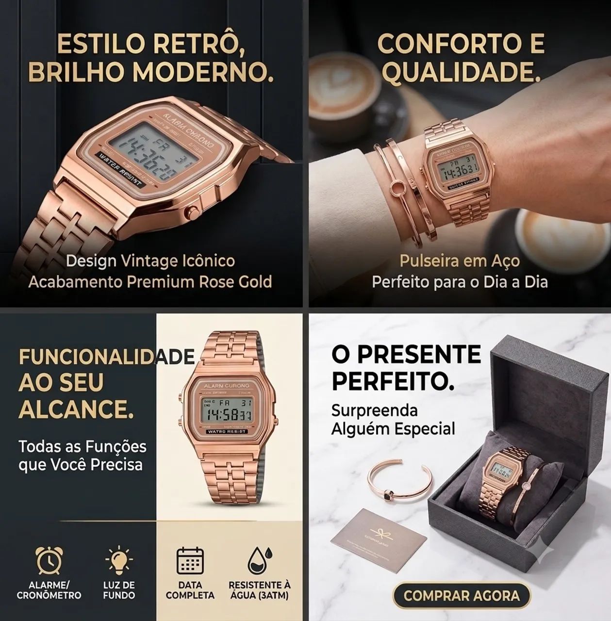 Relógio Feminino Rosa Gold  - Foto 2