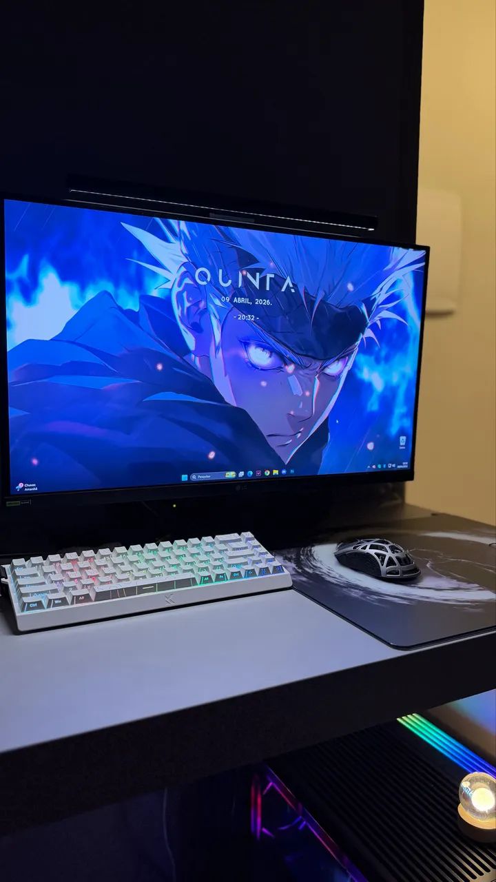 Monitor 240hz LG 27 polegadas + luminária de mesa + suporte articulado ELG - Foto 2