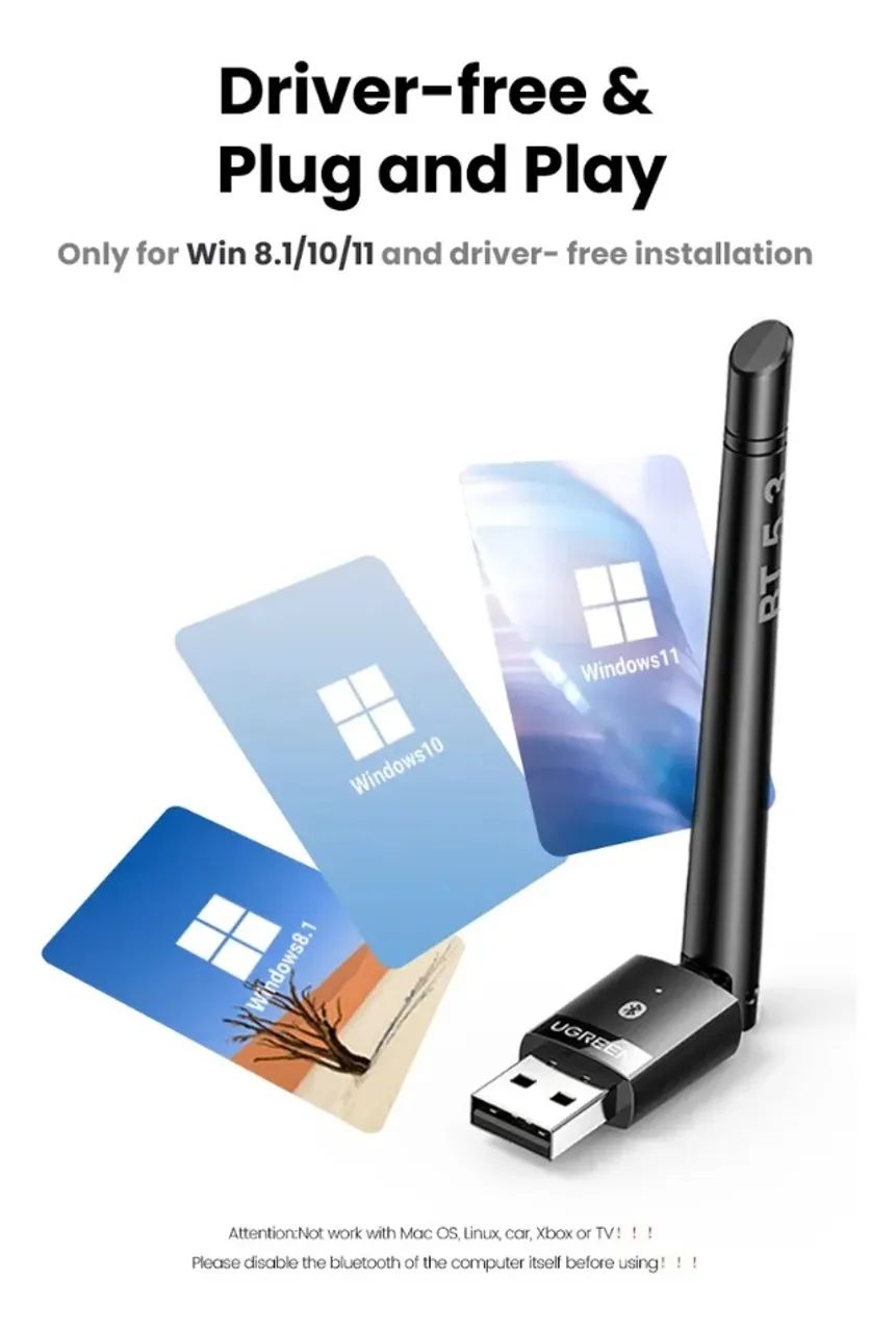 Adaptador Bluetooth 5.4 Ugreen C/ Antena Até 120m E 5 Dispositivos - Foto 3