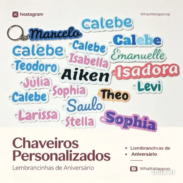 CHAVEIRO DE NOMES PPERSONALIZADOS