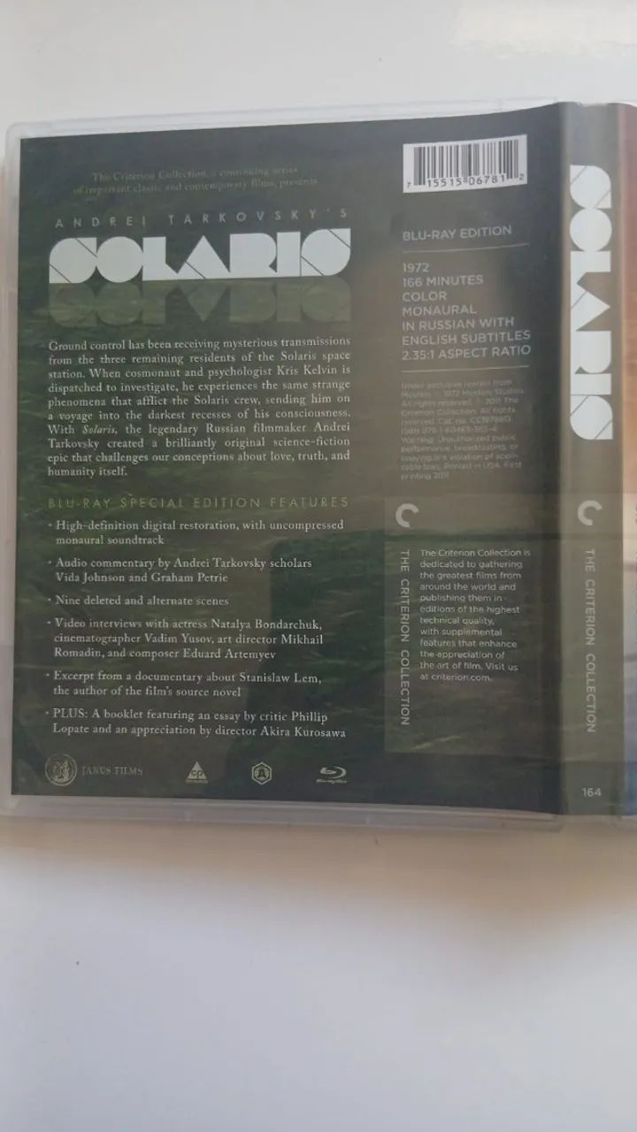 Blu-ray Solaris Criterion Importado sem Pt/Br - Foto 2