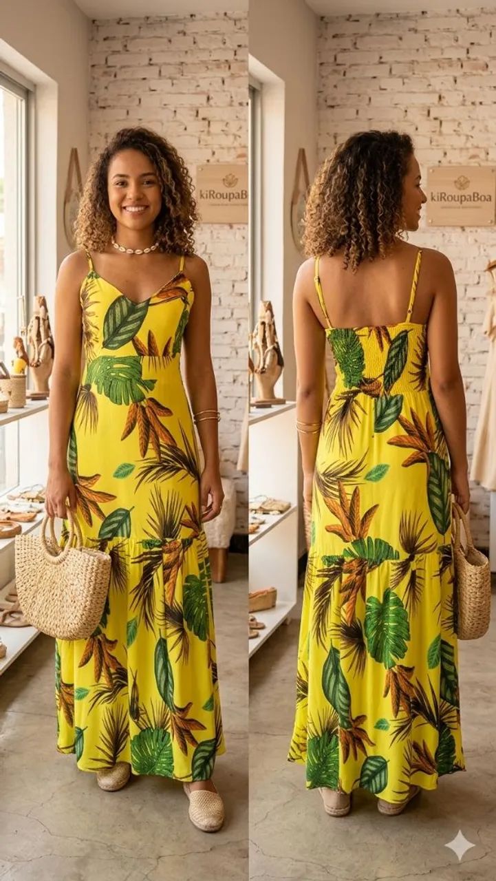 Vestido longo floral