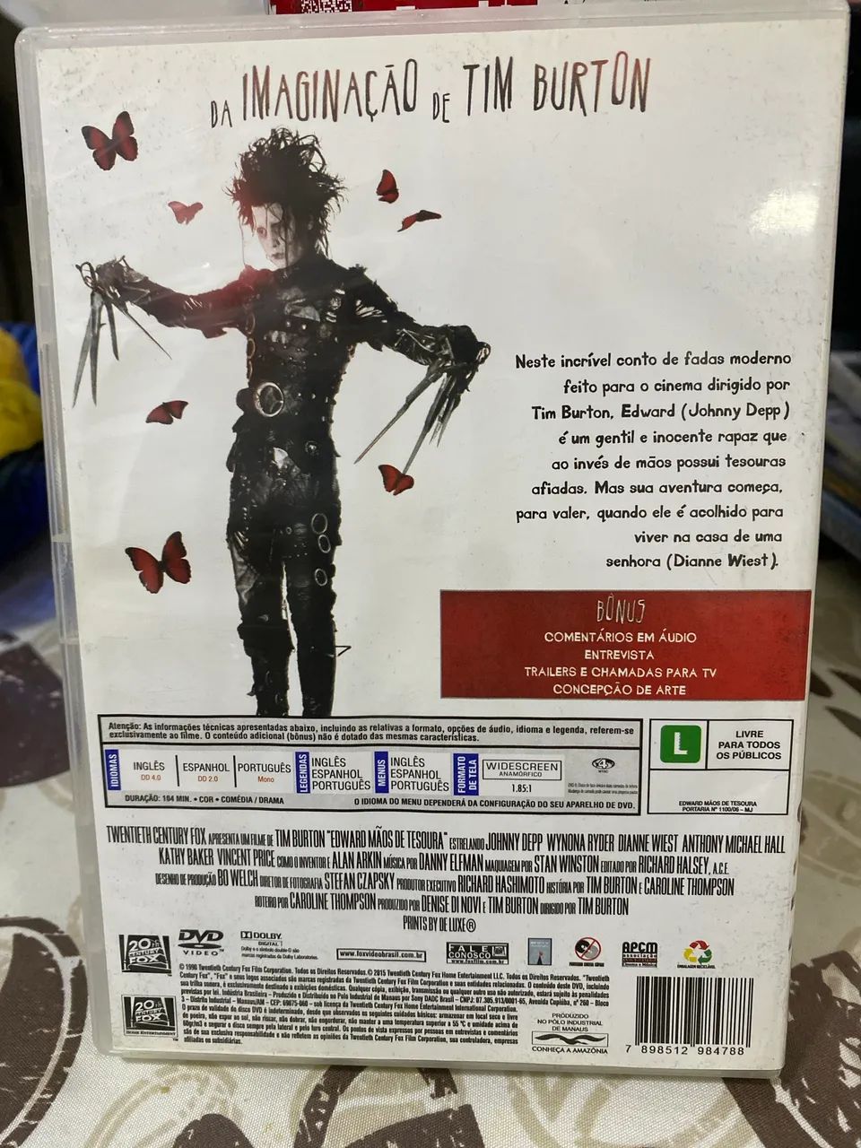 DVD Original  Edward Mãos de Tesoura | Clássico com Johnny Depp - Foto 2
