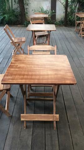 Conjunto de mesa com tampo liso