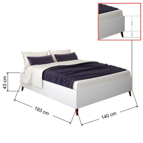 Cama Box Base Casal 1.4 Lisboa - Castanho e Branco - Foto 4
