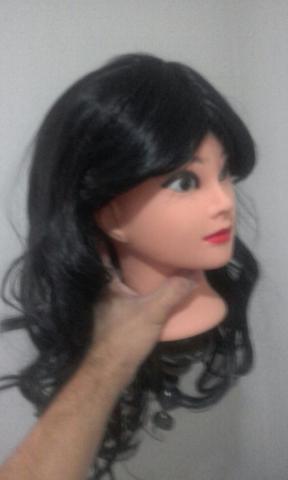 Peruca fibra sintética castanho escuro - Foto 2