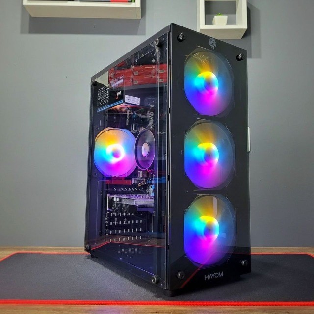PC Gamer Ryzen 5 + RX 580 8 GBs c/SSD  Novo (Roda tudo) Ac Cartão