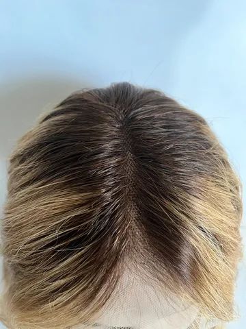 Peruca lace front cabelo humano natural mel com mechas - Foto 4