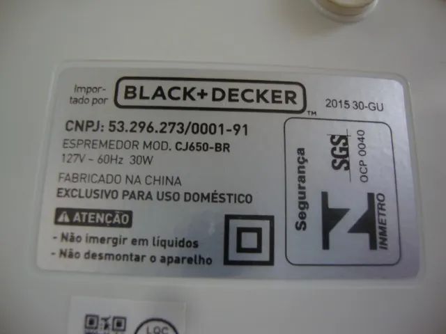 Espremedor Frutas Black Decker Cj650br