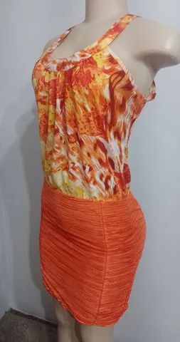 vestido ffany laranja - tamanho m - Foto 2