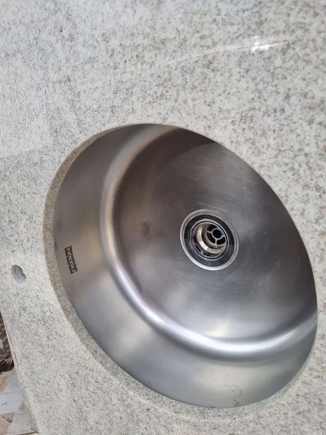 Pia para churrasqueira cuba redonda 