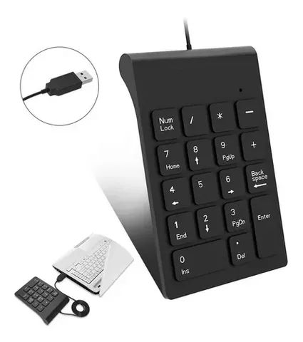 Mini Teclado Numérico Com Fio Usb Calculadora P/ Pc Notebook - Foto 4