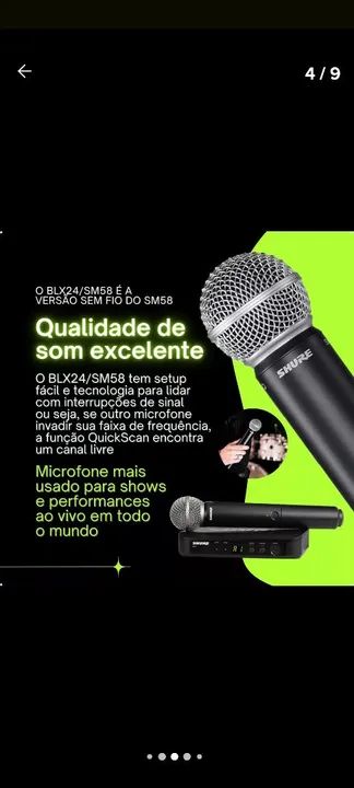 Microfone sem fio SHURE - Foto 5