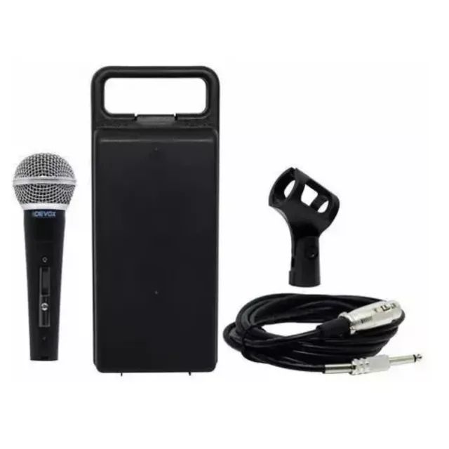 Microfone Devox com Fio, Maleta e Cachimbo 