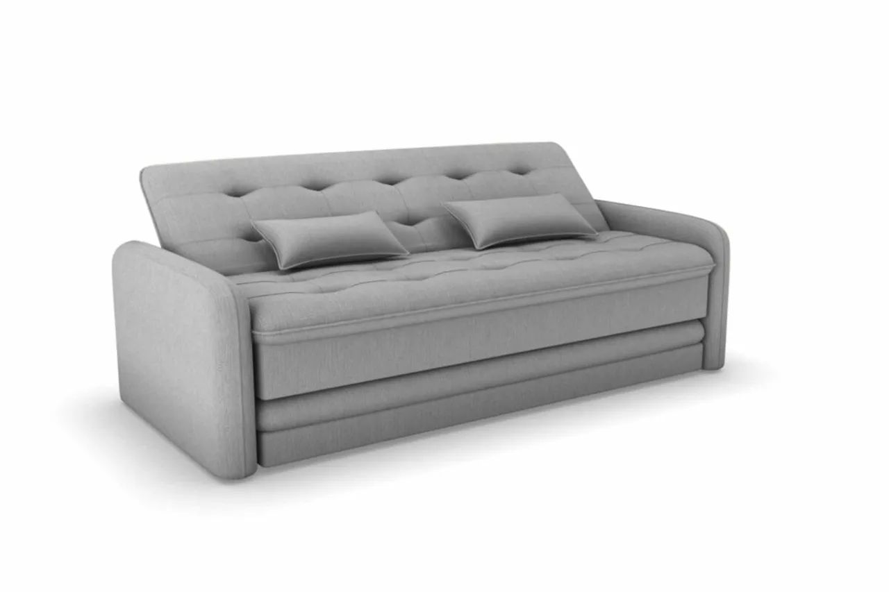 Sofa Cama 200cm Linho Cinza Alta Performance r54  - Foto 2