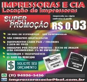 Locação de Impressoras e manutenção de equipamentos laser Hp 