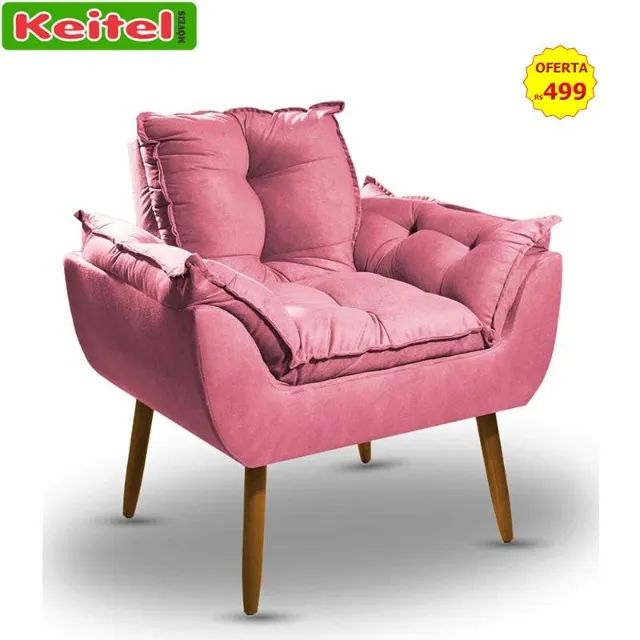 Poltrona Aconchego Core: Cinza, Marrom ou Rose