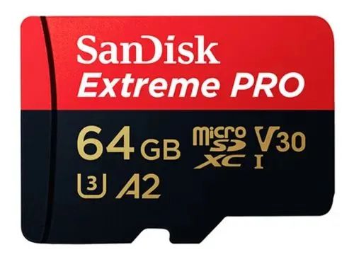 Cartão memória 64GB SanDisk Extreme Pro A2 U3 V30 4K C 10 SPEED 170MB s/90MB. (ORIGINAL)